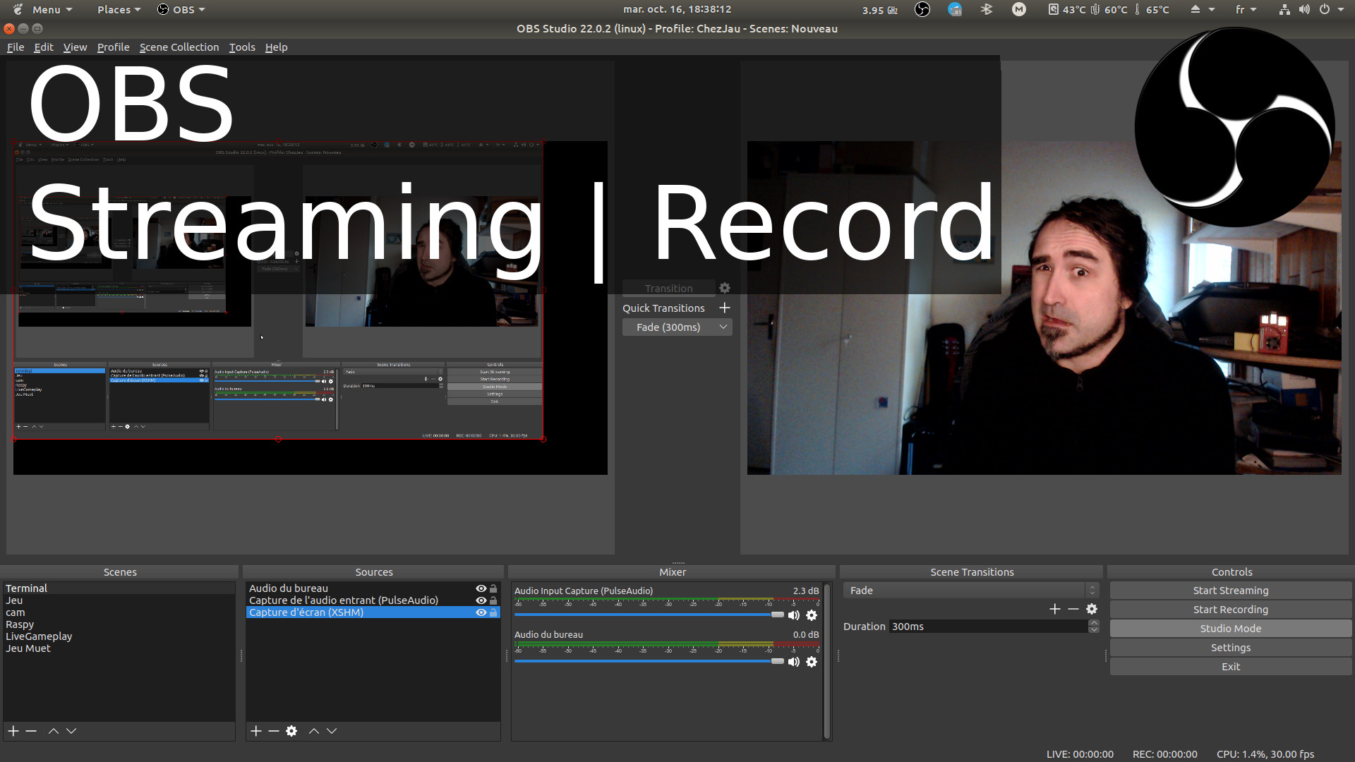 OBS How to stream, record. Encoding, separate voice and sounds.