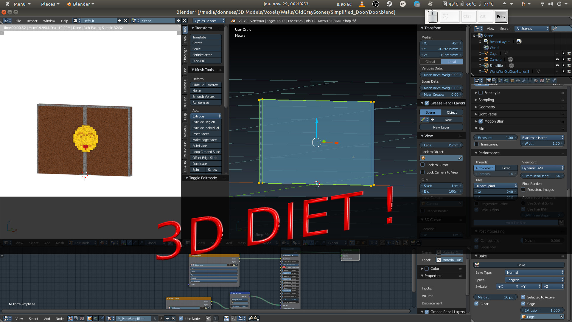 Blender : Bake Texture and Normal Map to reduce cost