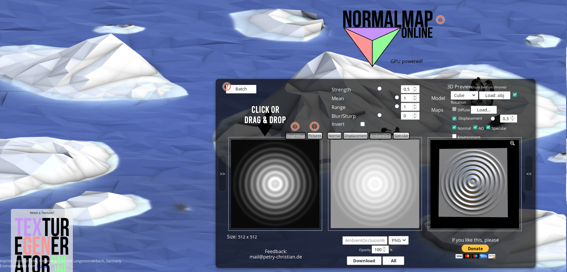 Normal maps generator : NormalMapOnline